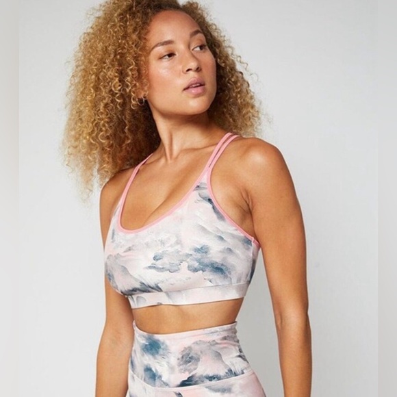 Fourlaps Other - Fourlaps Vitality Sports Bra Activewear Workout Bra Pink Clouds Size L